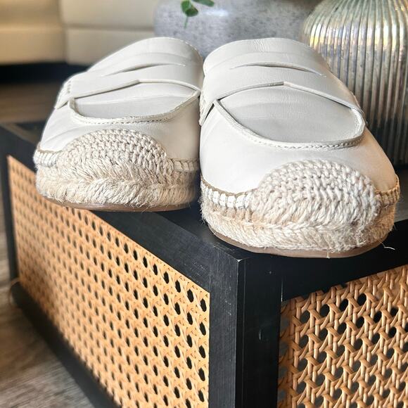 Sam Edelman Loafer Sz 10M Soft Ivory Leather Flat Casual Comfort Shoe Norm-core - Picture 13 of 15